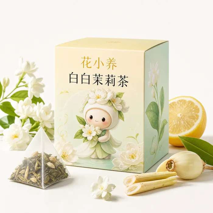 白白茉莉茶产品包装与原料