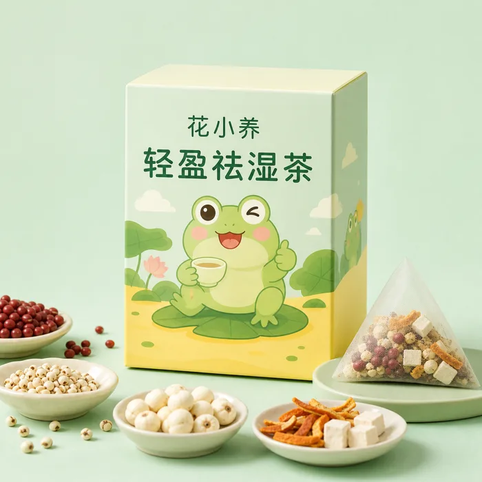 轻盈祛湿茶产品包装与原料
